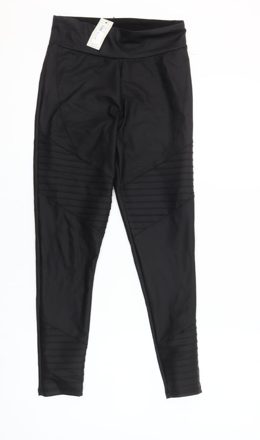 River Island Women’s Black Textured Stretch Leggings Size 8