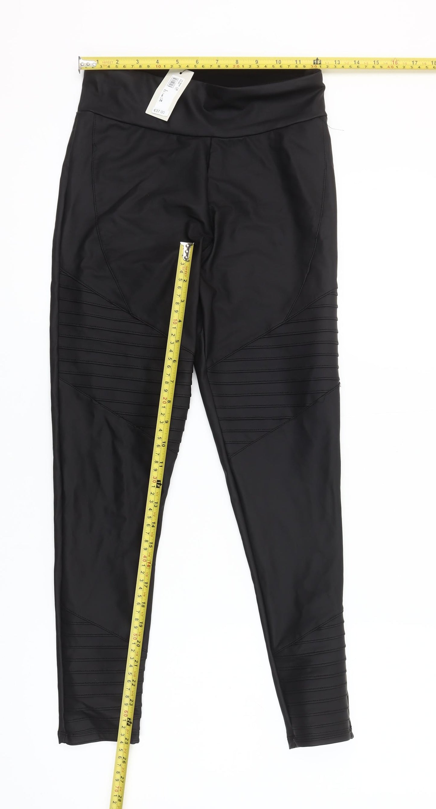 River Island Women’s Black Textured Stretch Leggings Size 8