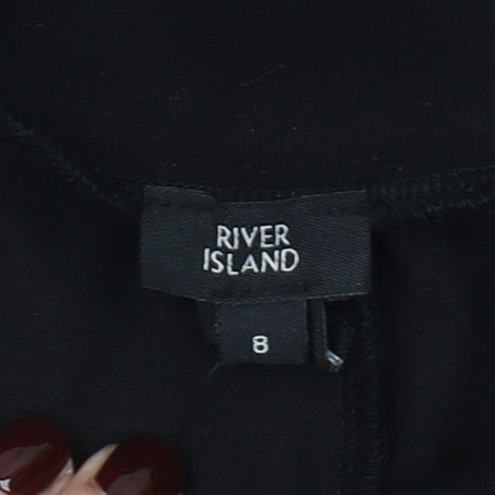 River Island Women’s Black Textured Stretch Leggings Size 8