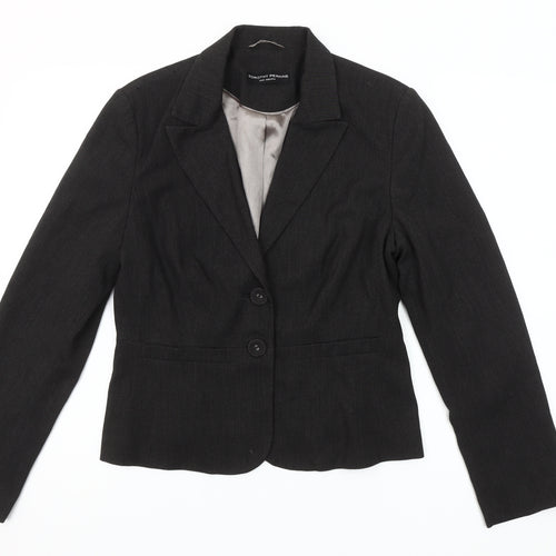 Dorothy Perkins Women Black Size 12 Tailored Two-Button Blazer