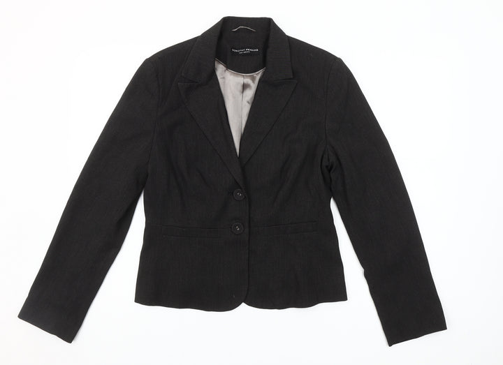 Dorothy Perkins Women Black Size 12 Tailored Two-Button Blazer