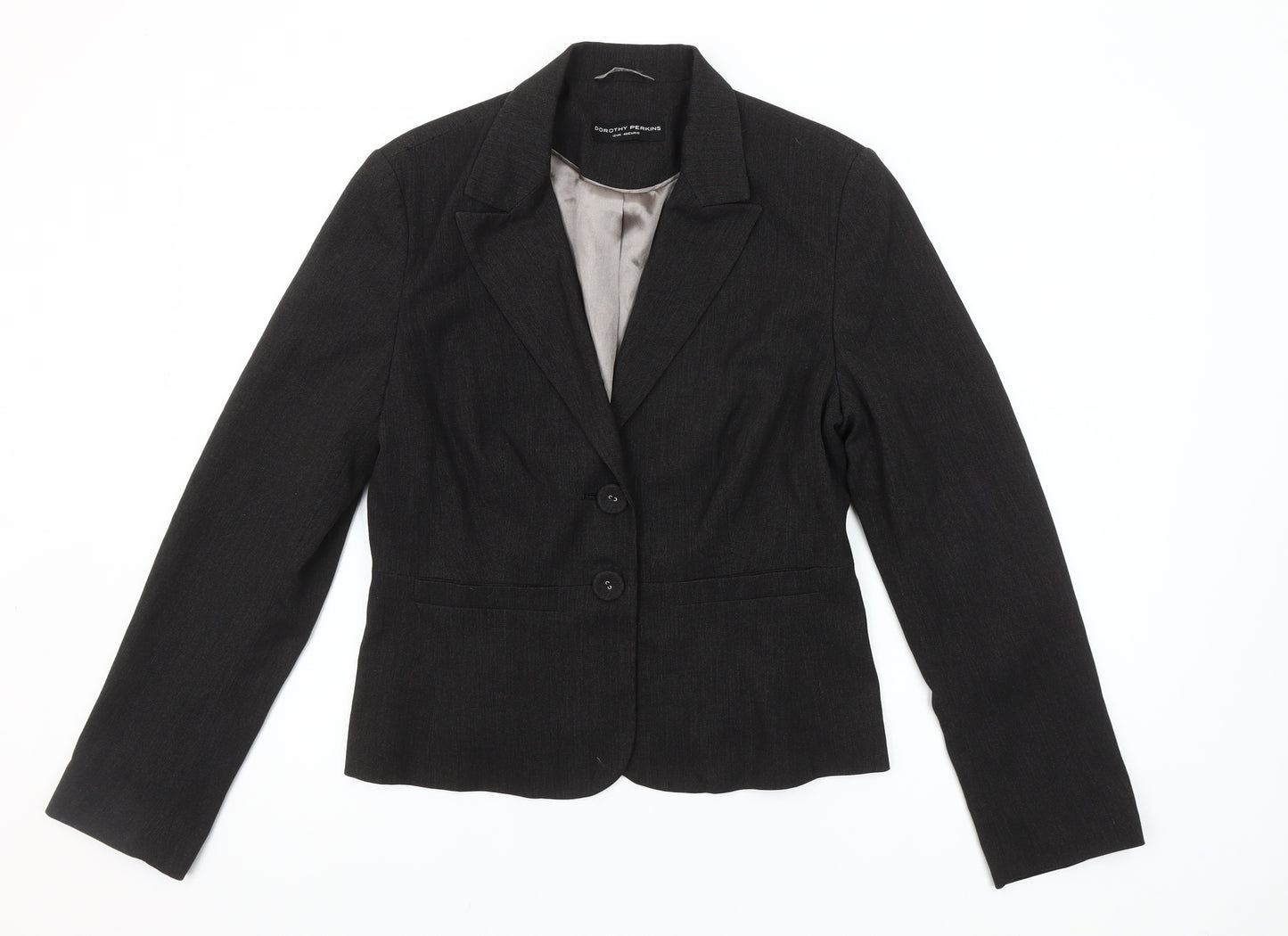 Dorothy Perkins Women Black Size 12 Tailored Two-Button Blazer
