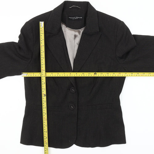 Dorothy Perkins Women Black Size 12 Tailored Two-Button Blazer