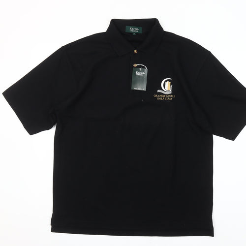 Kartel Classics Men's Black Golf Polo Shirt Medium Embroidered Logo