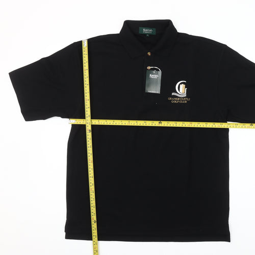 Kartel Classics Men's Black Golf Polo Shirt Medium Embroidered Logo