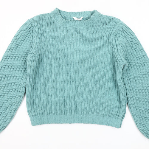 Marks and Spencer Girls Green 14-15 Years Knitted Polyester Jumper