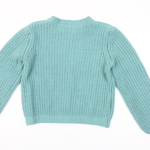 Marks and Spencer Girls Green 14-15 Years Knitted Polyester Jumper