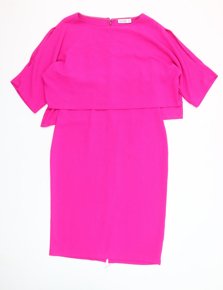 Gallery Women's Pink Size 10 Shift Dress Knee Length Party Outfit