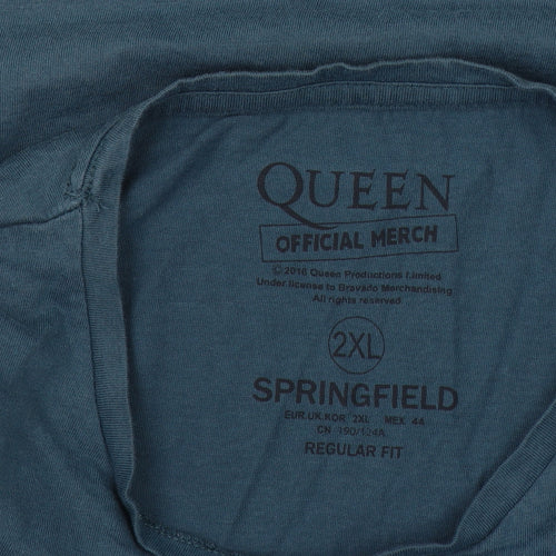 Queen Official Merch Men's Blue 2XL Regular Fit Graphic T-Shirt