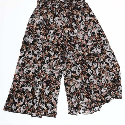Refines Collezione Women's Multicoloured Paisley Cropped Wide-Leg Cotton Trousers S
