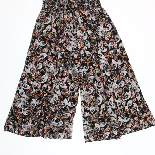 Refines Collezione Women's Multicoloured Paisley Cropped Wide-Leg Cotton Trousers S