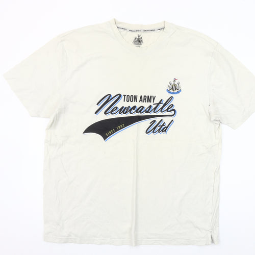 Newcastle United FC Men's Beige XL Graphic Cotton T-Shirt