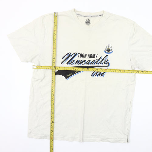 Newcastle United FC Men's Beige XL Graphic Cotton T-Shirt