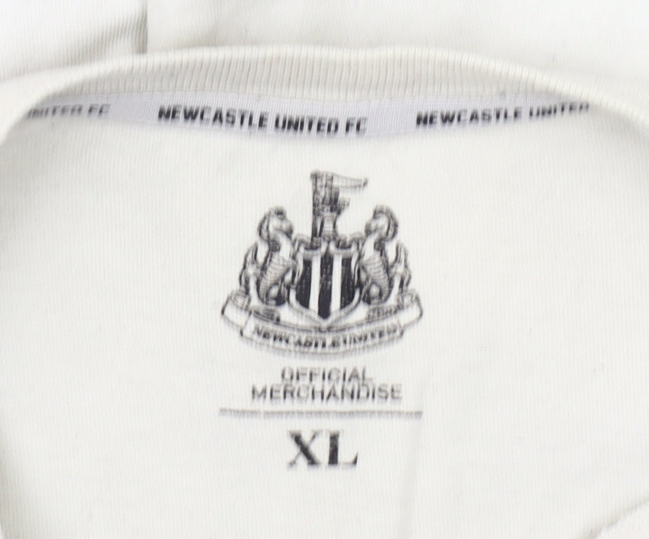 Newcastle United FC Men's Beige XL Graphic Cotton T-Shirt
