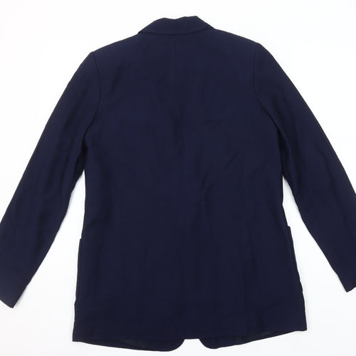 Warehouse Womens Navy Blue Single-Breasted Suit Jacket UK 10