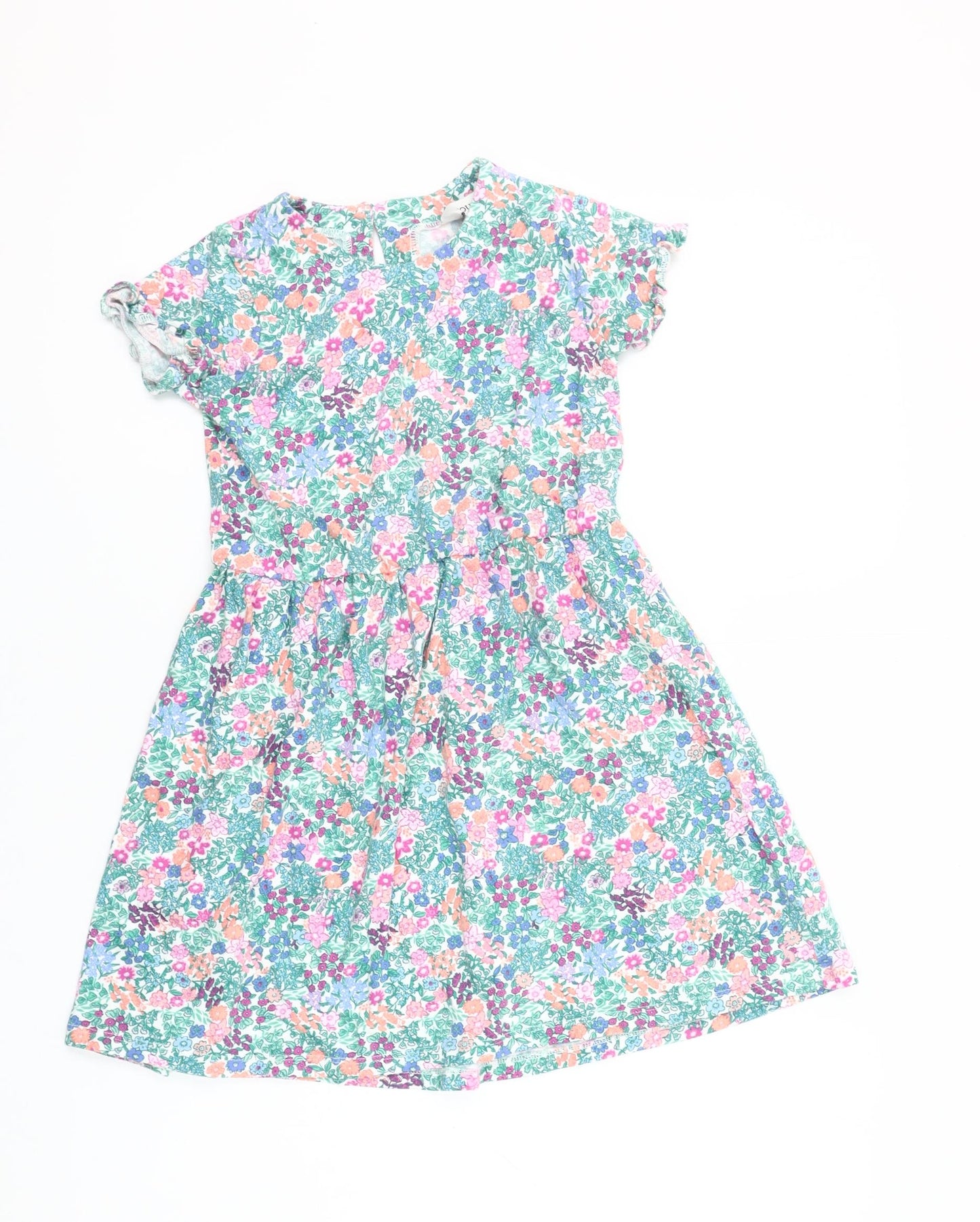 Joules Girls Multicoloured Floral Cotton A-Line Dress 8 Years
