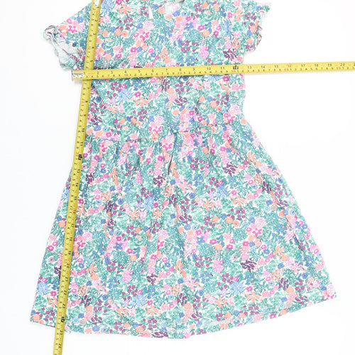 Joules Girls Multicoloured Floral Cotton A-Line Dress 8 Years