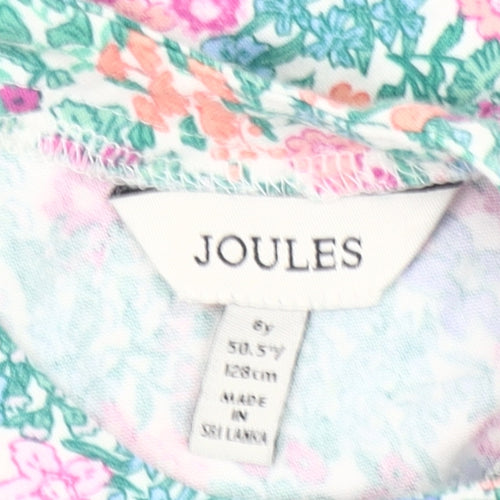 Joules Girls Multicoloured Floral Cotton A-Line Dress 8 Years