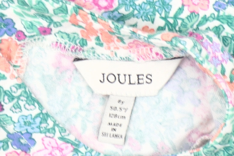 Joules Girls Multicoloured Floral Cotton A-Line Dress 8 Years
