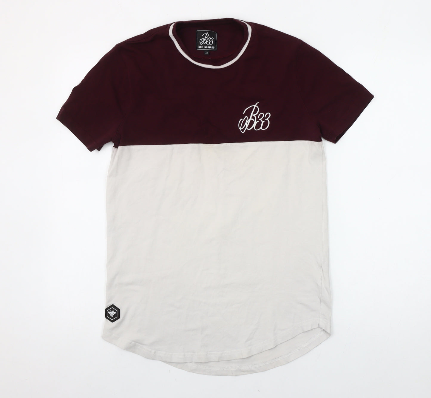 Bee Inspired Men's Multicoloured XS Slim Fit Colourblock T-Shirt