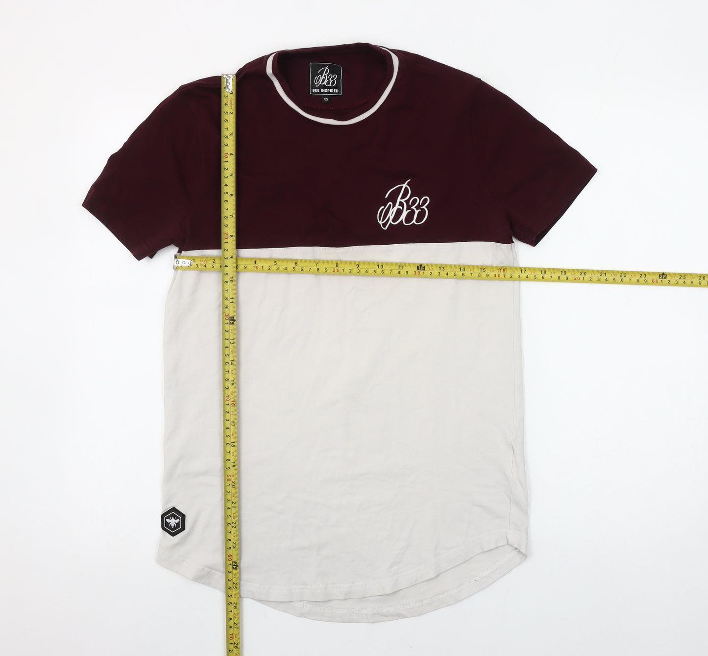 Bee Inspired Men's Multicoloured XS Slim Fit Colourblock T-Shirt