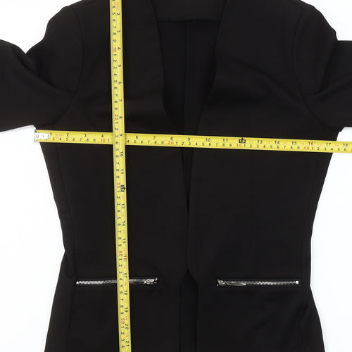 Joc for Meg Women Black Slim Fit Open Front Suit Jacket S/M