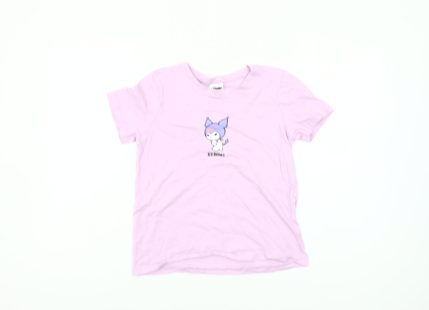 Primark Girls Kuromi Pink Graphic T-Shirt 10-11 Years Cotton
