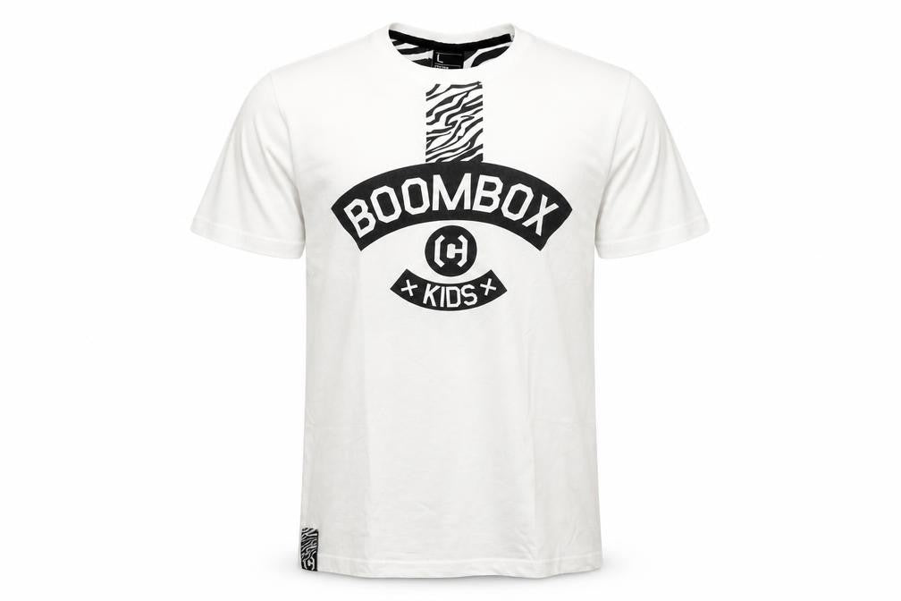 Cropp Men’s White BOOMBOX Kids Graphic Crew Neck T-Shirt L Retro Music