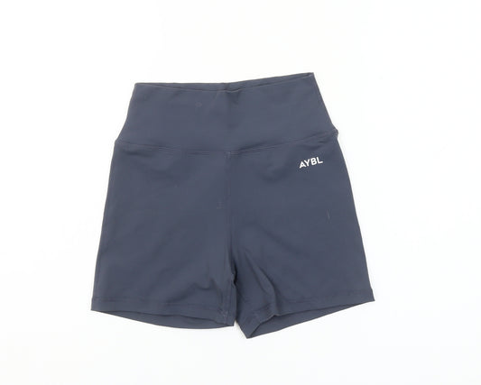 AYBL Womens Black High Waist Biker Shorts S Gym Training Activewear