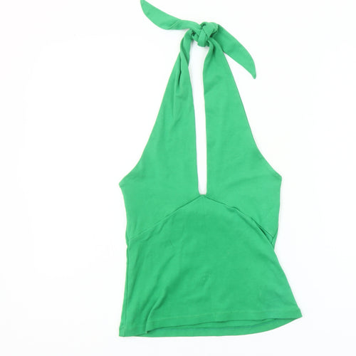 Zara Women's Green Halter Camisole Tank Top L