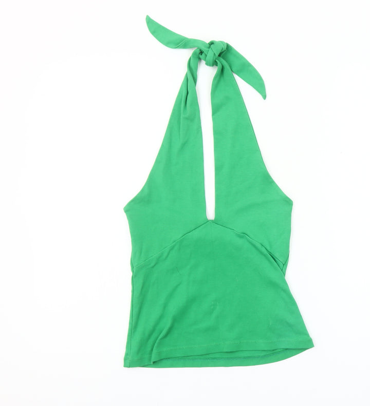 Zara Women's Green Halter Camisole Tank Top L