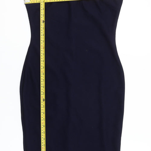 AX Paris Women Blue Size 12 Bodycon Halter Knee Dress