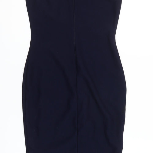 AX Paris Women Blue Size 12 Bodycon Halter Knee Dress