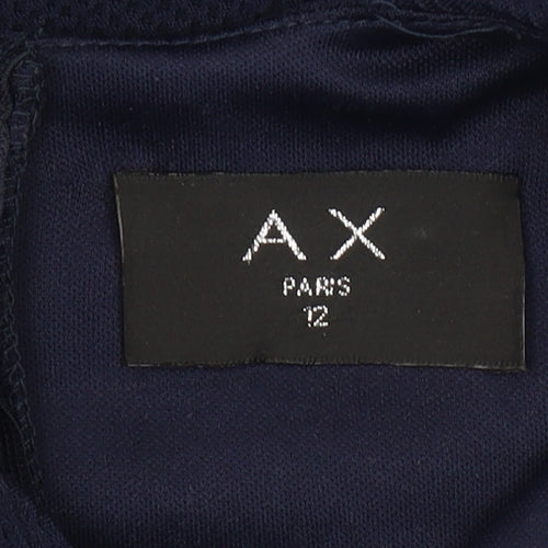 AX Paris Women Blue Size 12 Bodycon Halter Knee Dress