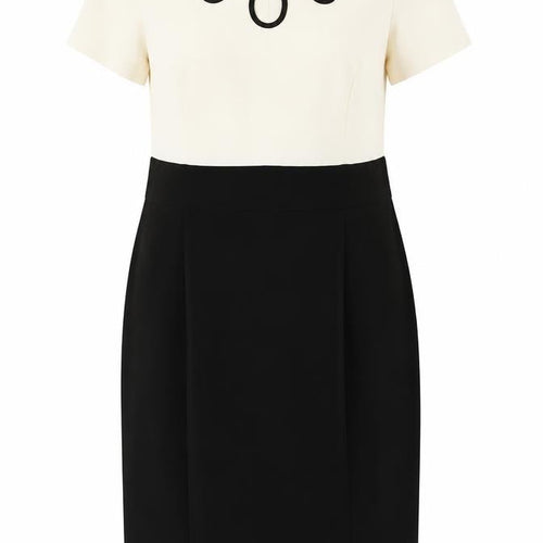 Joanna Hope Women's Black White Colourblock Sheath Dress Size 16