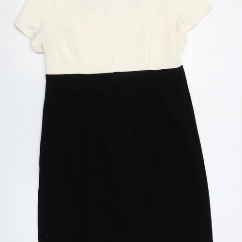 Joanna Hope Women's Black White Colourblock Sheath Dress Size 16