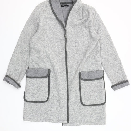 Peruzzi Women Grey Wool Blend Long Sleeve Cardigan Size 10