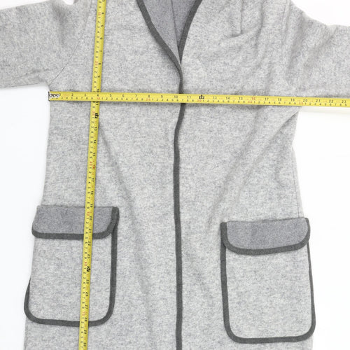 Peruzzi Women Grey Wool Blend Long Sleeve Cardigan Size 10