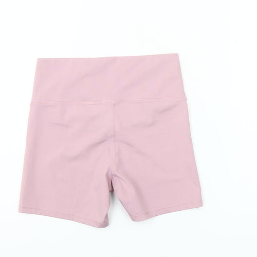 H&M Women Pink Biker Activewear Shorts S High Waist Stretch