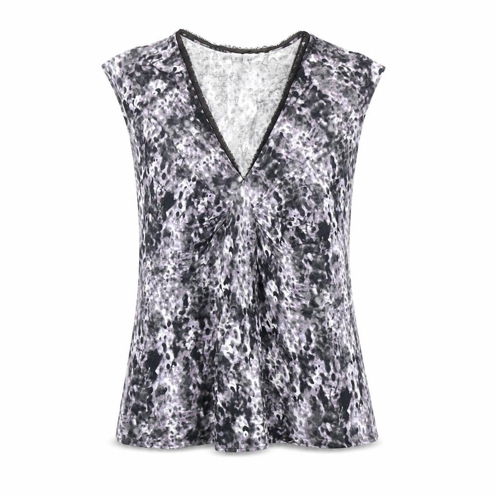 Front view of Banana Republic women’s multicoloured v-neck sleeveless blouse m