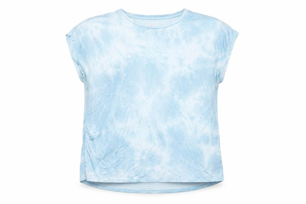 Front view of Dunnes Blue Tie-Dye women’s small active t-shirt