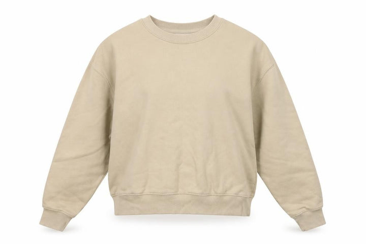 Pull&Bear Womens Beige Cotton Blend Crew Neck Sweatshirt Size M