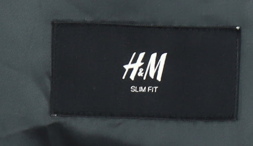 H&M Men's Grey Slim Fit Suit Jacket 36R Classic Two Button