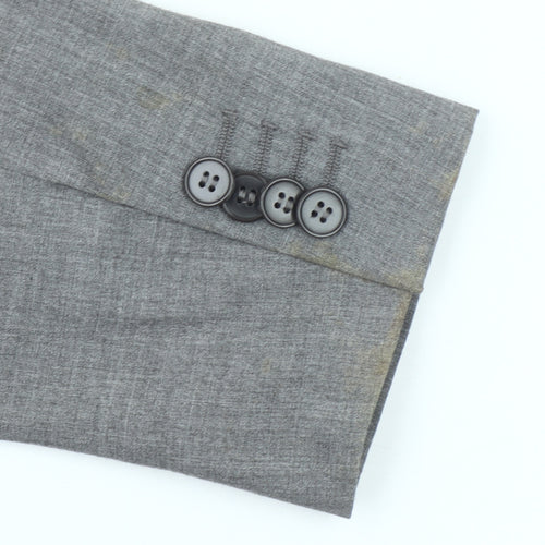 H&M Men's Grey Slim Fit Suit Jacket 36R Classic Two Button