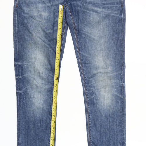 River Island Men's Blue Skinny Jeans Size 28W 32L Denim Stretch