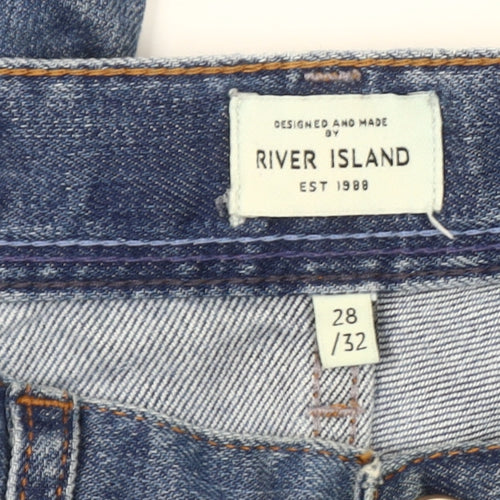 River Island Men's Blue Skinny Jeans Size 28W 32L Denim Stretch