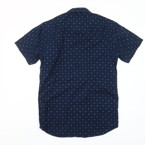 Diesel Men's Blue Short Sleeve Cotton Button-Up Casual Shirt S