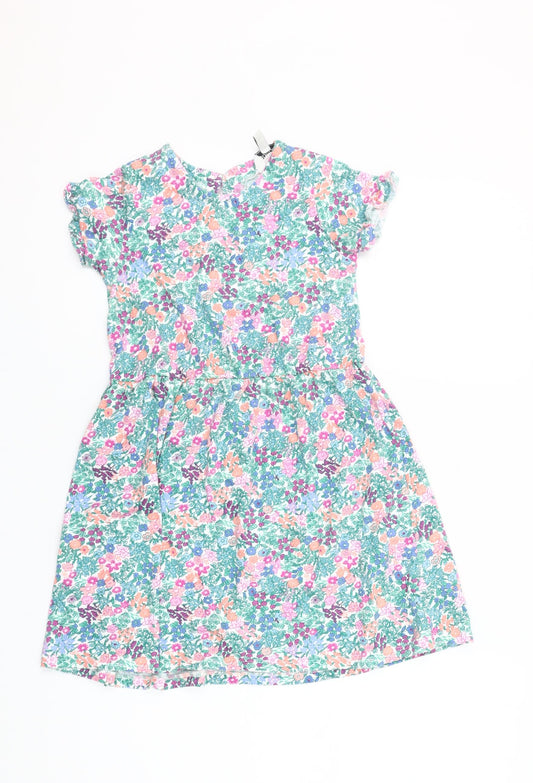 Joules Girls Multicoloured Floral Cotton Skater Dress 8 Years