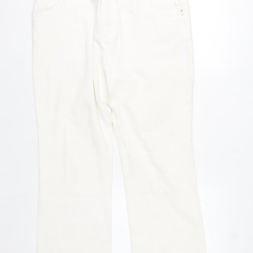 Paco Spirit Womens White Straight Leg Stretch Jeans XL