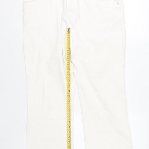 Paco Spirit Womens White Straight Leg Stretch Jeans XL